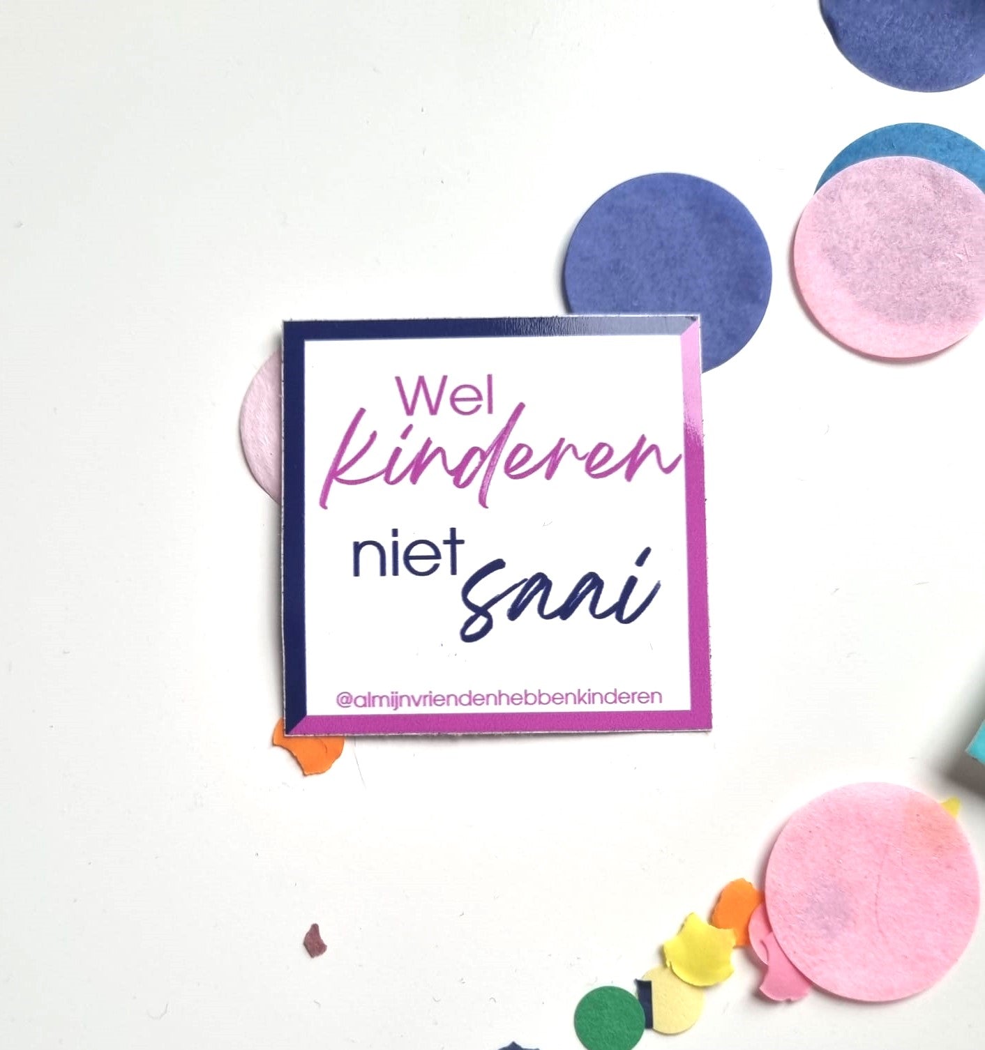 Sticker: wel kinderen, niet saai